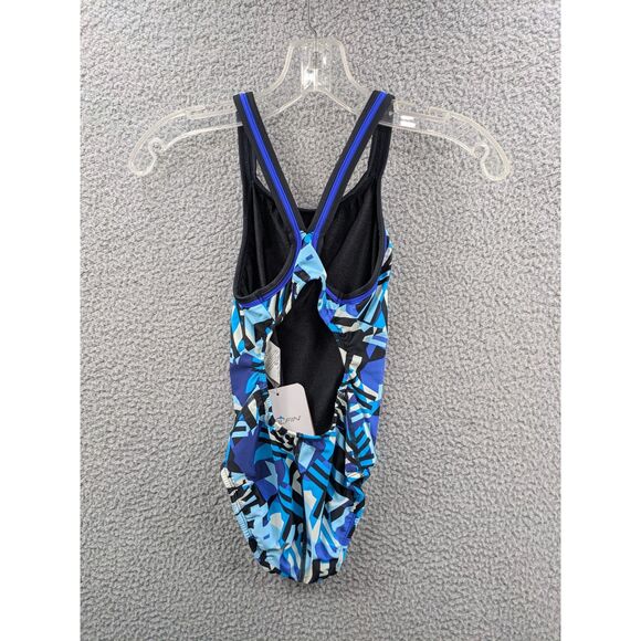 Dolfin Girls One Piece Blue Black and White Swimsuit sz 26 Training Competition - Picture 2 of 8